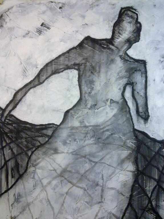 Step To Transparency, 2010. Acryl, wood coal.