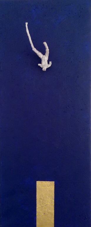 Jump To Unknown, 2010. Copper painted with silver, gold leaf, acryl.